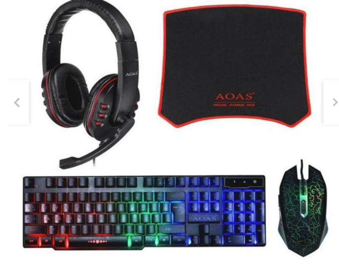 KIT GAMER 4 EN 1 COMBO TECLADO AUDIFONOS