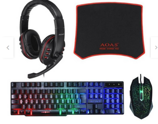 KIT GAMER 4 EN 1 COMBO TECLADO AUDIFONOS