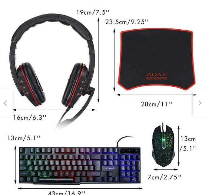 KIT GAMER 4 EN 1 COMBO TECLADO AUDIFONOS